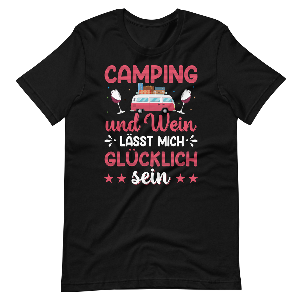 Camping und Wein T-Shirt | Lustiger Camping-Spruch