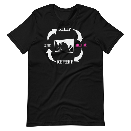 Eat, Sleep, Anime, Repeat! T-Shirt | Lustige Anime-Geschenke