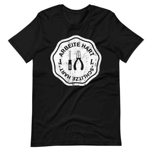 Arbeite hart, schlitze hart T-Shirt - Coole Arbeitskleidung