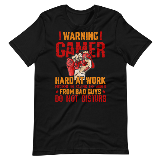 Gamer Hard at Work Shirt! Gaming T-Shirt Fun Gamer Gamelover Funny Working