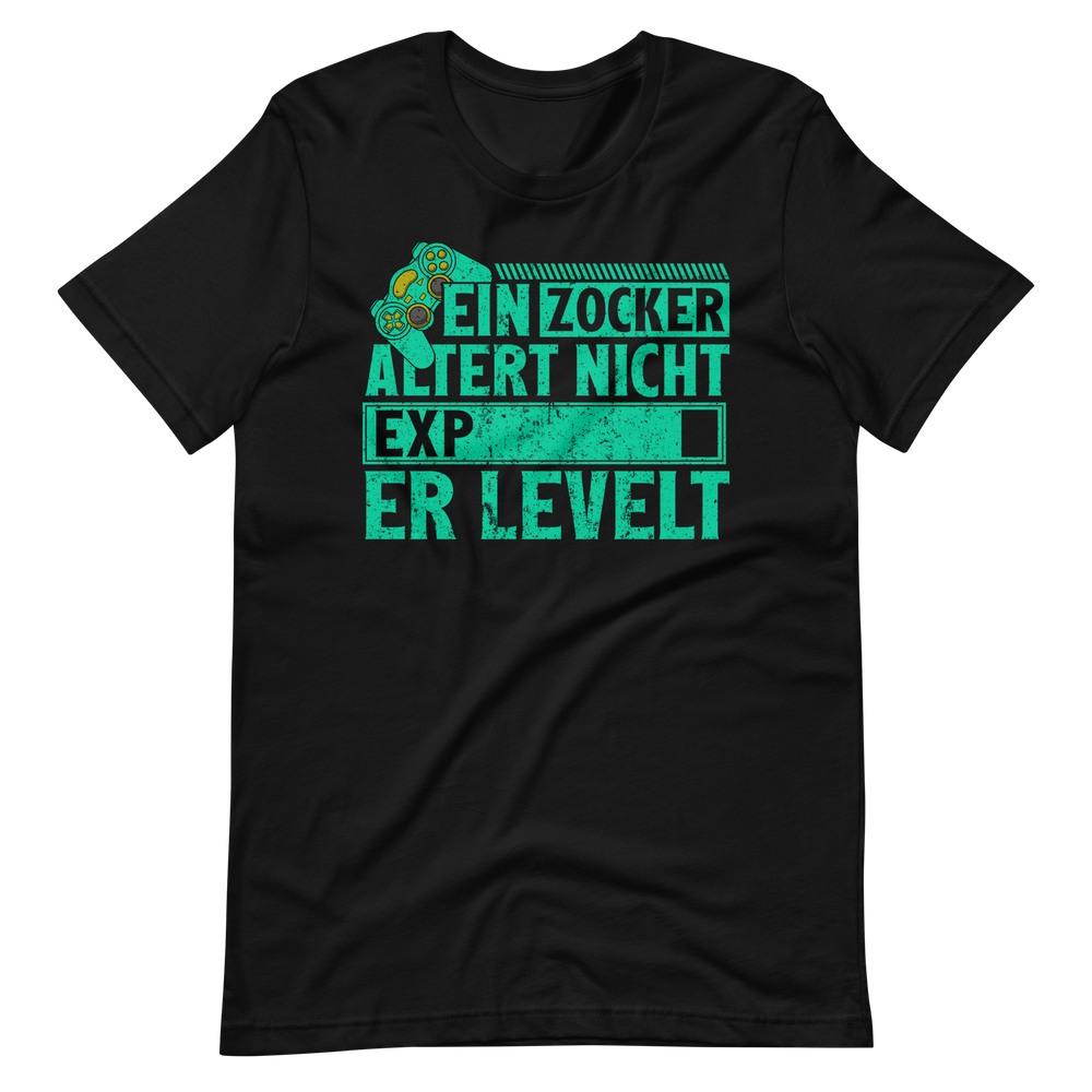 Gamer Shirt: Ein Zocker altert nicht, er Levelt