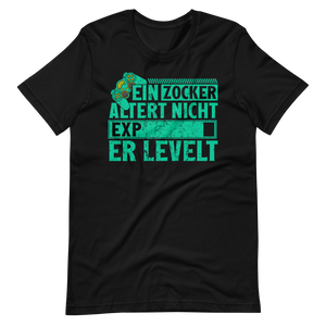 Gamer Shirt: Ein Zocker altert nicht, er Levelt