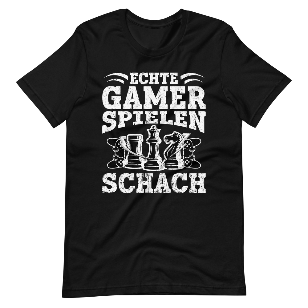 Echte Gamer Spielen Schach T-Shirt - Lustiges Geschenk für Schachspieler