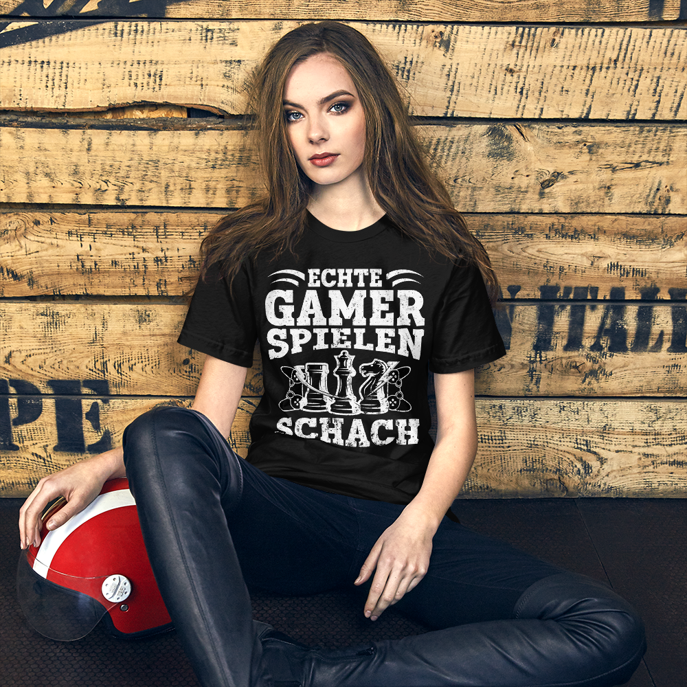 Echte Gamer Spielen Schach T-Shirt - Lustiges Geschenk für Schachspieler