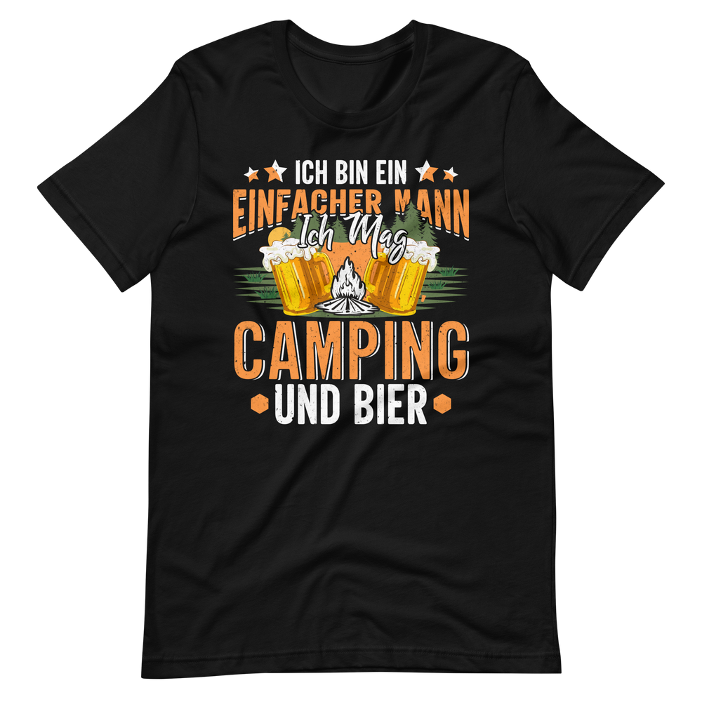 Camping und Bier T-Shirt für einfache Männer