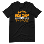 Lustiges T-Shirt mit Spruch "Als Gott mich schuf grinste er. Das wird lustig