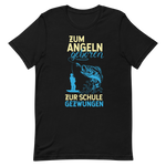 Kaufe jetzt mein lustiges T-Shirt "Angeln geboren, Schule gezwungen"