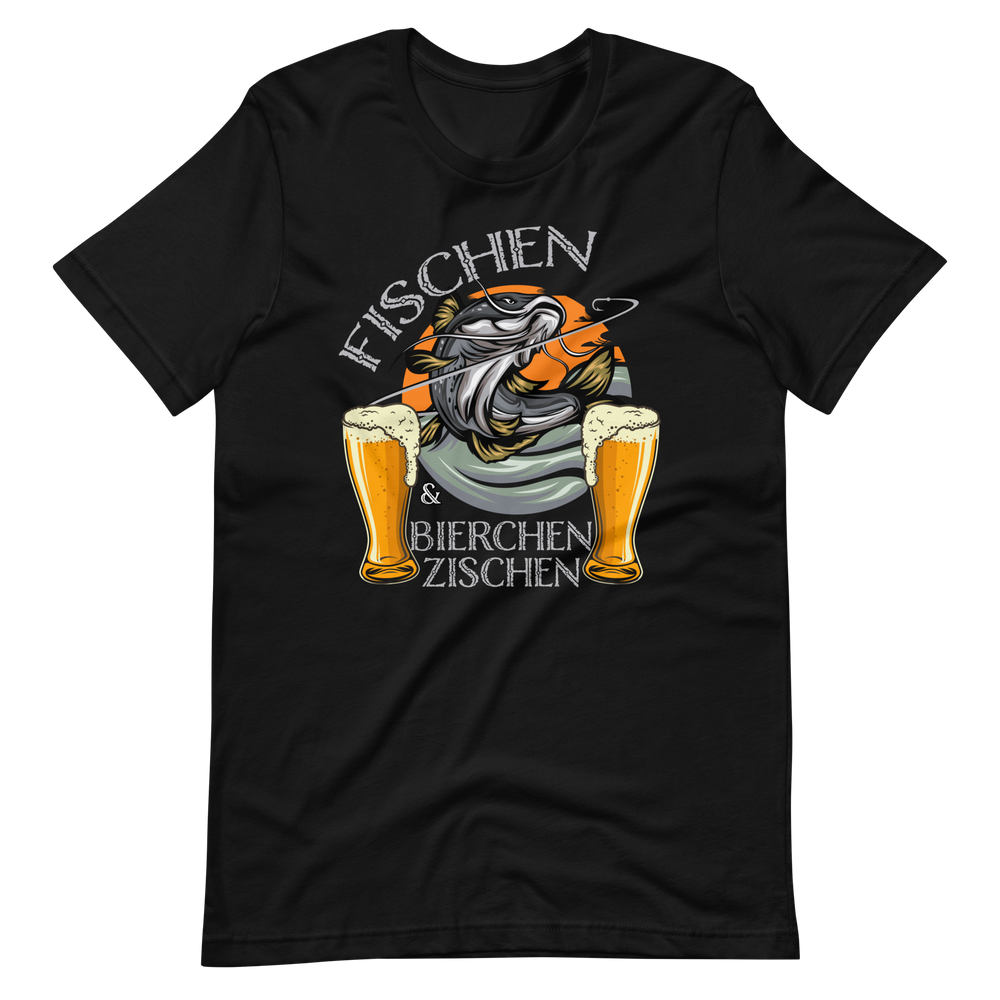 Lustiges T-Shirt "Fischen und Bierchen zischen" für Angelliebhaber