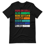 Lustiges Papa am Grill T-Shirt - Ruhe, essen, staunen!