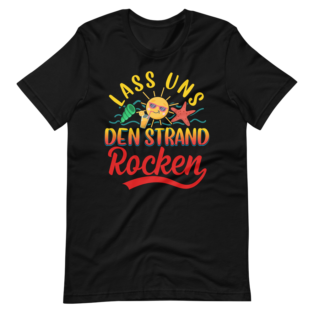 Lustiges T-Shirt "Lass uns den Strand ROCKEN!" für den Sommer
