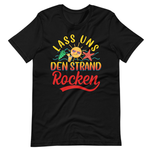 Lustiges T-Shirt "Lass uns den Strand ROCKEN!" für den Sommer