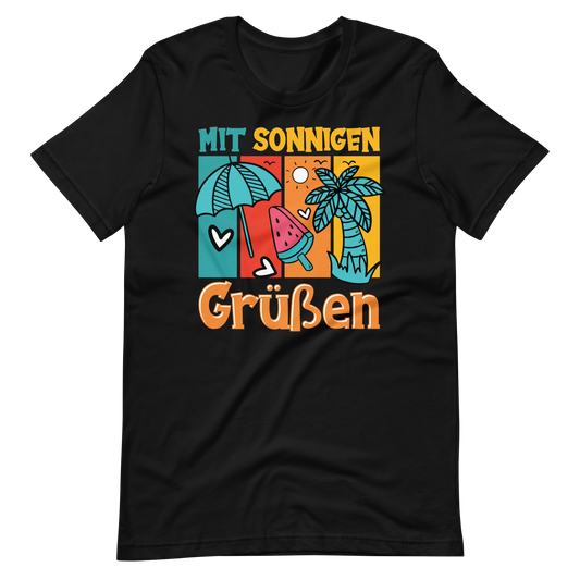 Sommer-T-Shirt "Sonnige Grüße!" | Positiver Style