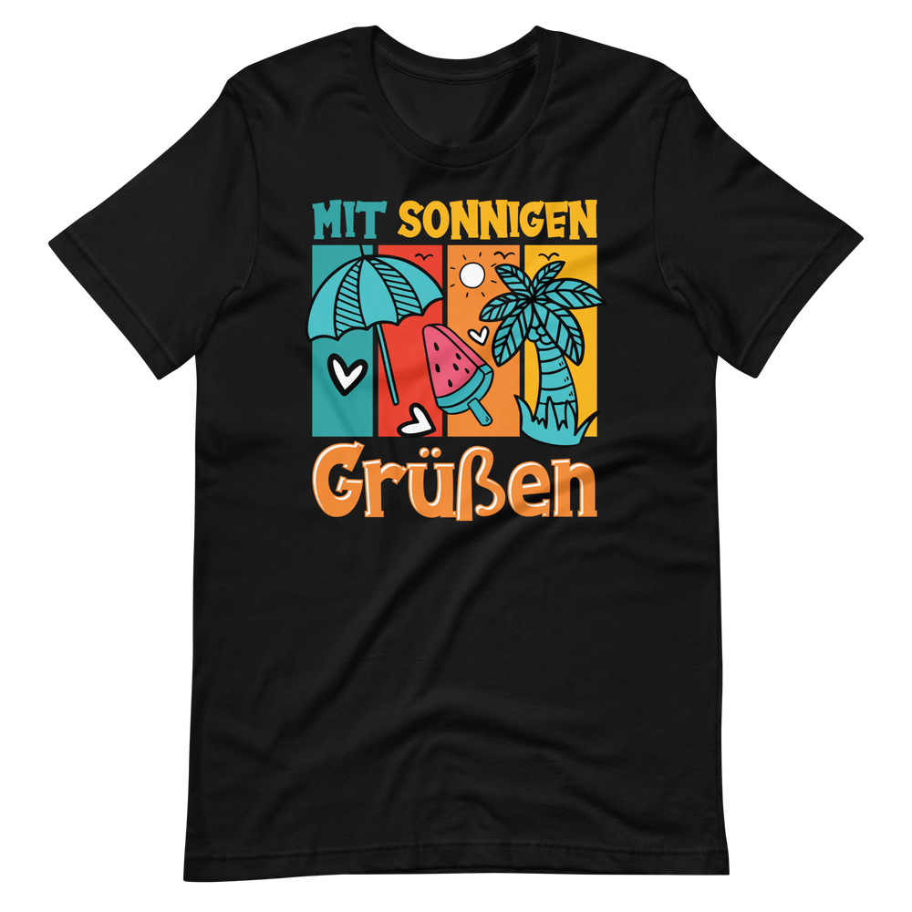 Sommer-T-Shirt "Sonnige Grüße!" | Positiver Style