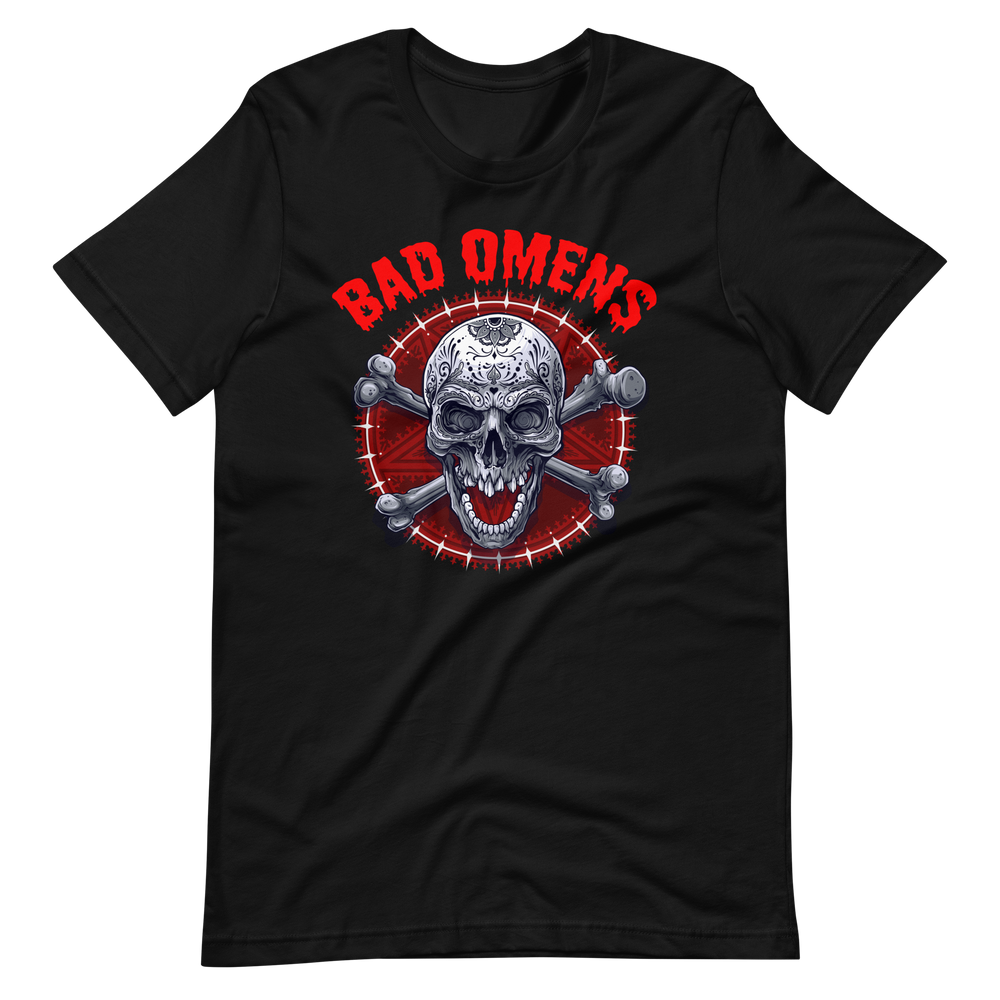 Coole T-Shirt Bad Omens! Totenkopf Style! | Unheilvoller Look