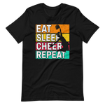 Eat, Sleep, Cheer, Repeat – Inspirierendes Cheerleader Shirt