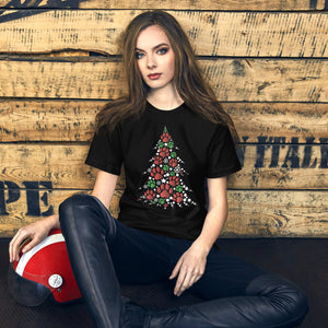 Weihnachten Pfoten Baum - Festliches T-Shirt mit tierischem Charme