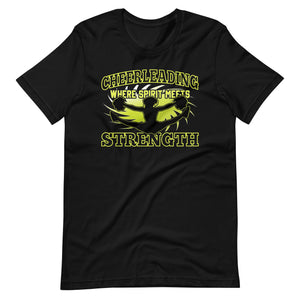 Cheerleading: Wo Geist auf Stärke trifft! Lustiges Design T-Shirt