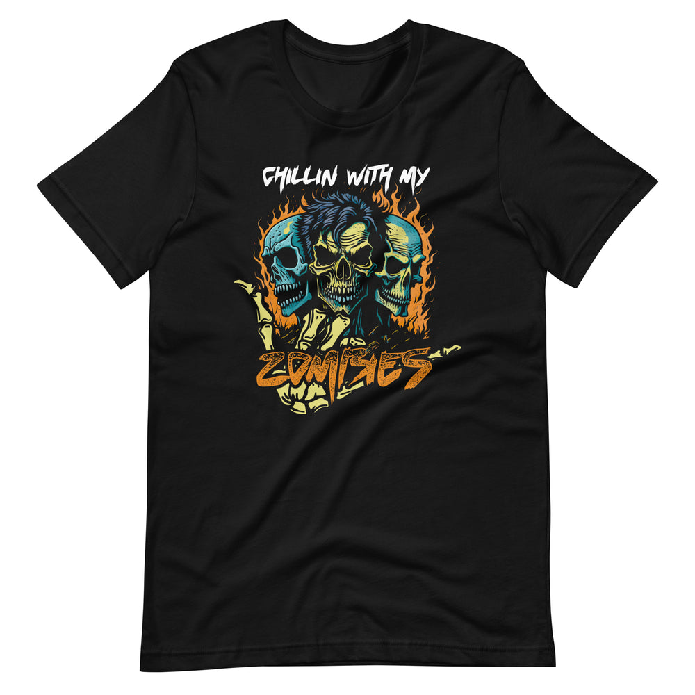Halloween T-Shirt: Chillin with my Zombies - Coole Gruselmode
