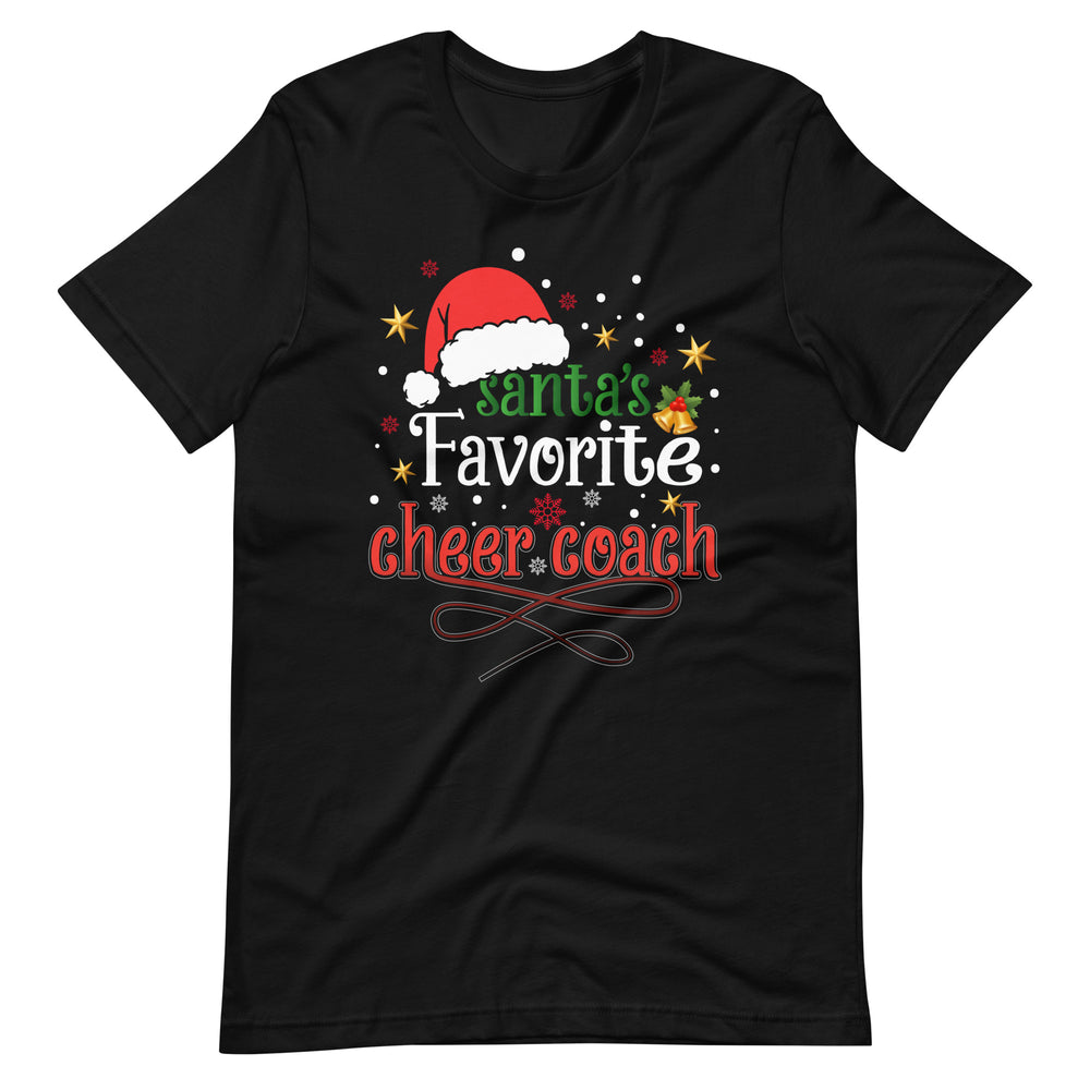 Einzigartiges T-Shirt: Santa's Favorite Cheer Coach – Weihnachtsstimmung im Cheerleading-Stil