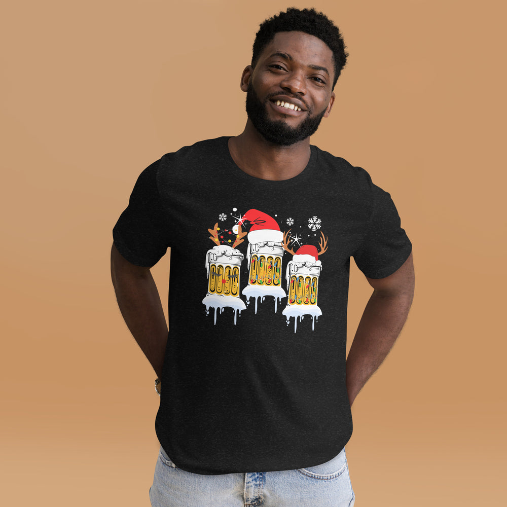 Weihnachten Bierkrüge - Lustiges T-Shirt für die festliche Bierliebhaber-Stimmung