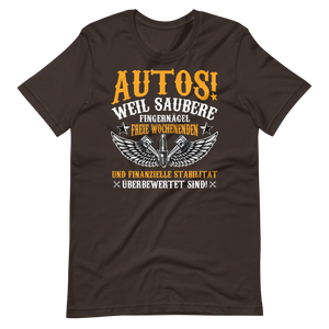 Lustiges T-Shirt für Autoliebhaber - Saubere Fingernägel und Autos T-Shirt