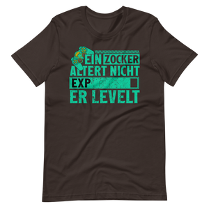 Gamer Shirt: Ein Zocker altert nicht, er Levelt