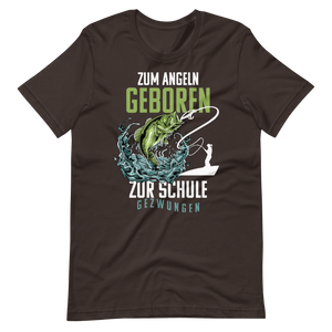 Kaufe jetzt mein T-Shirt "Angeln geboren, Schule gezwungen!"