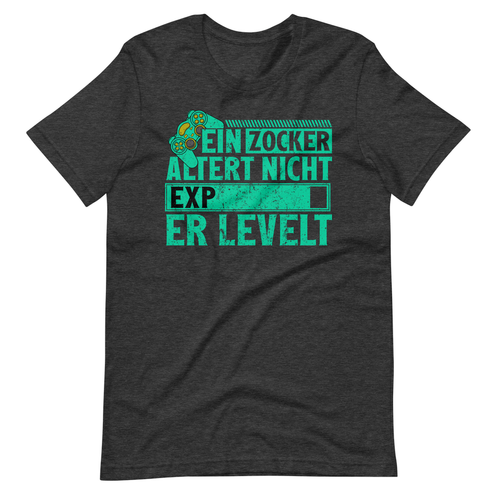 Gamer Shirt: Ein Zocker altert nicht, er Levelt