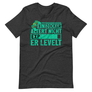 Gamer Shirt: Ein Zocker altert nicht, er Levelt