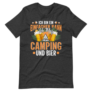 Camping und Bier T-Shirt für einfache Männer