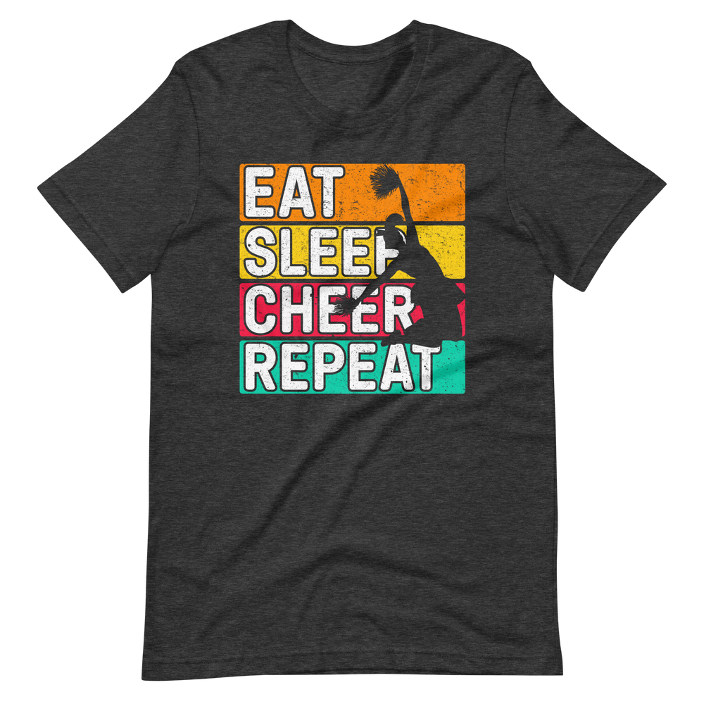 Eat, Sleep, Cheer, Repeat – Inspirierendes Cheerleader Shirt