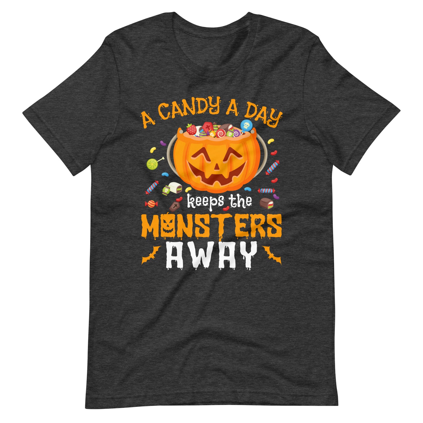 Halloween T-Shirt: A Candy A Day keeps the Monsters away - Süße Gruselmode