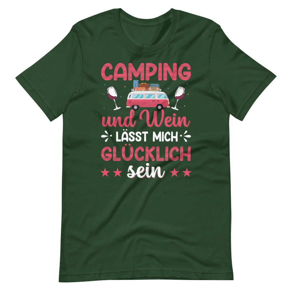 Camping und Wein T-Shirt | Lustiger Camping-Spruch