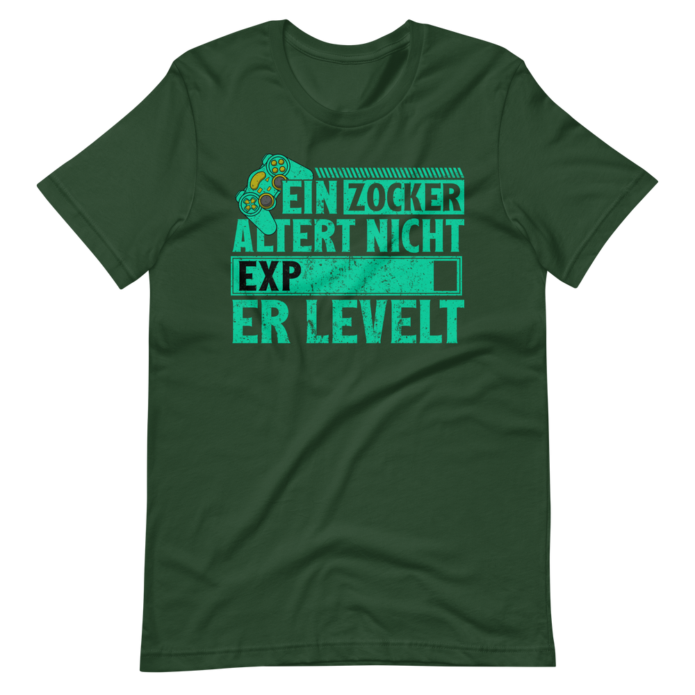 Gamer Shirt: Ein Zocker altert nicht, er Levelt