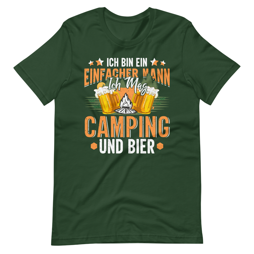 Camping und Bier T-Shirt für einfache Männer