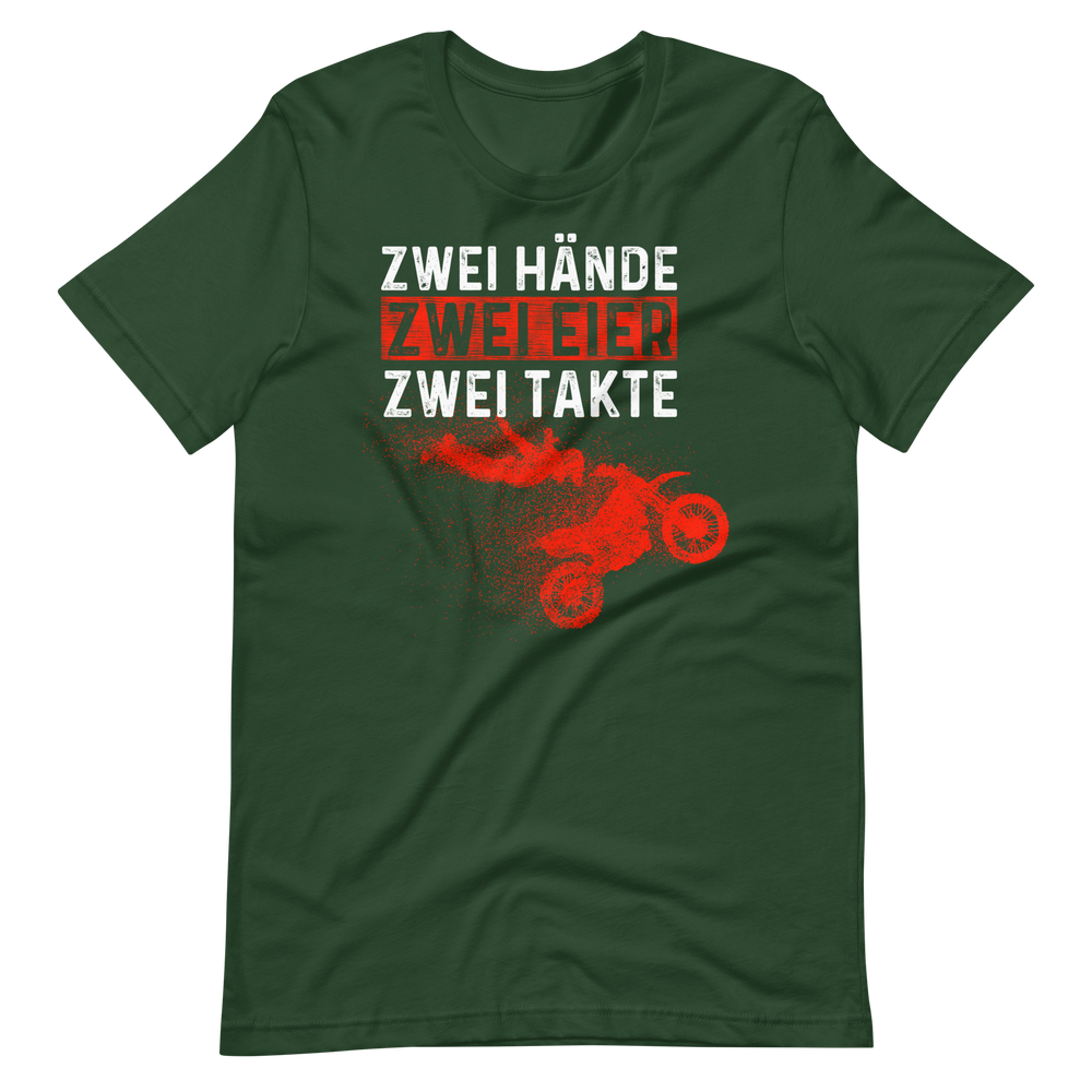 Motocross Action T-Shirt - Zwei Hände, Zwei Eier, Zwei Takte!