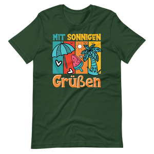 Sommer-T-Shirt "Sonnige Grüße!" | Positiver Style