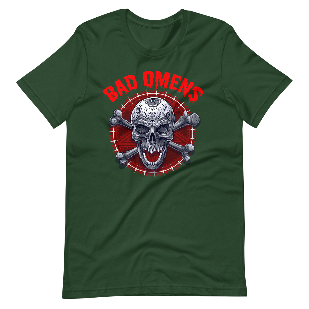 Coole T-Shirt Bad Omens! Totenkopf Style! | Unheilvoller Look