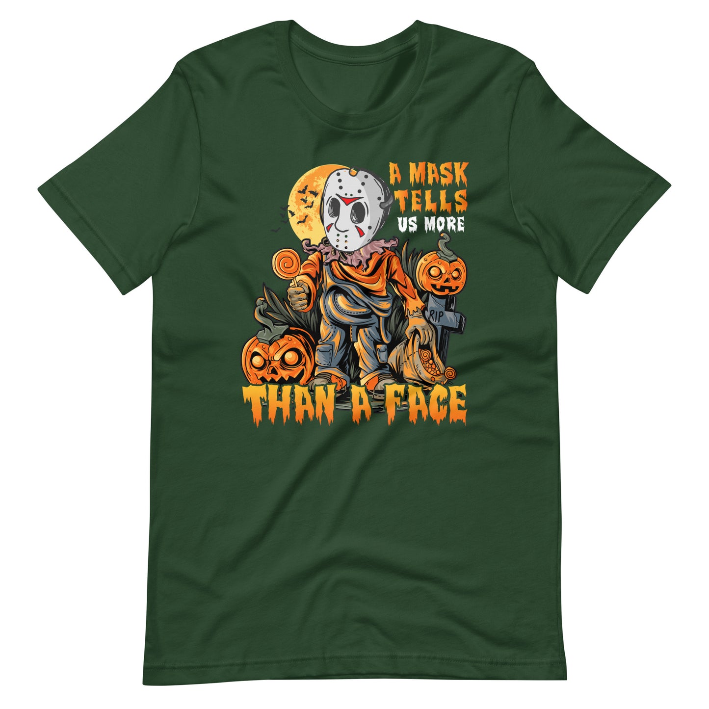 Halloween T-Shirt: A Mask tells more than a Face - Gruseliges Statement!