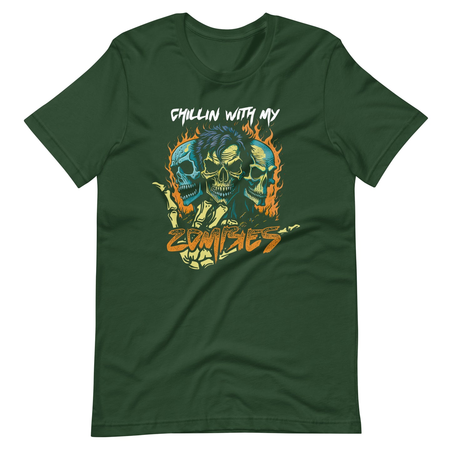 Halloween T-Shirt: Chillin with my Zombies - Coole Gruselmode
