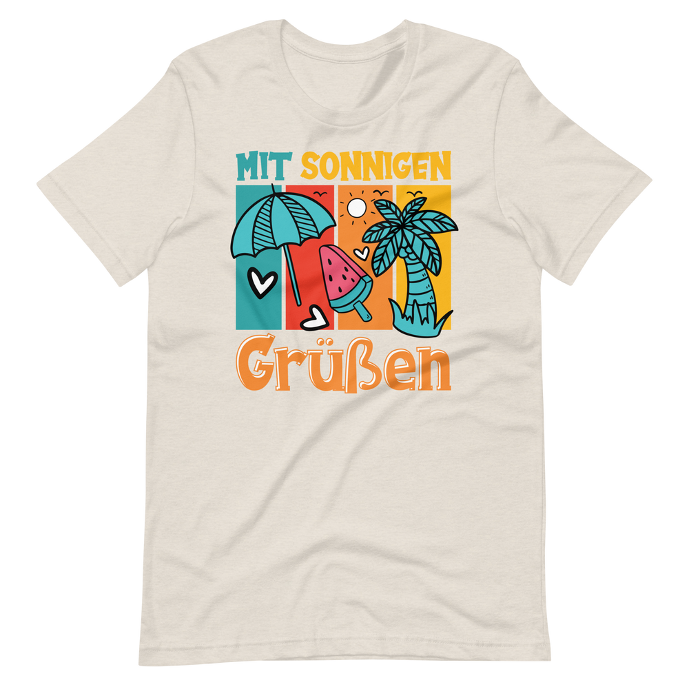 Sommer-T-Shirt "Sonnige Grüße!" | Positiver Style