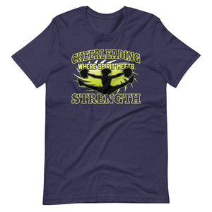 Cheerleading: Wo Geist auf Stärke trifft! Lustiges Design T-Shirt