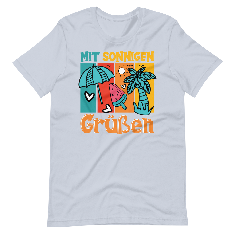 Sommer-T-Shirt "Sonnige Grüße!" | Positiver Style