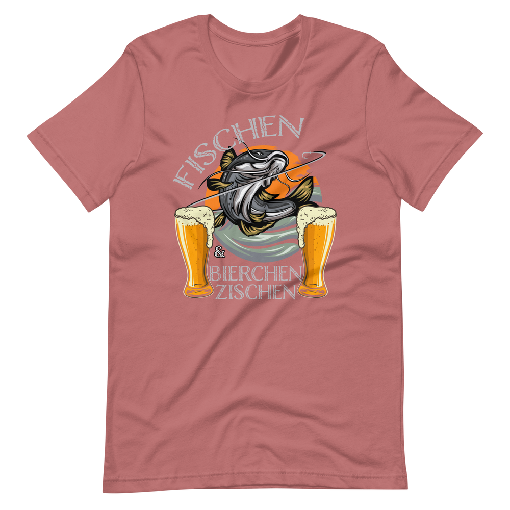 Lustiges T-Shirt "Fischen und Bierchen zischen" für Angelliebhaber