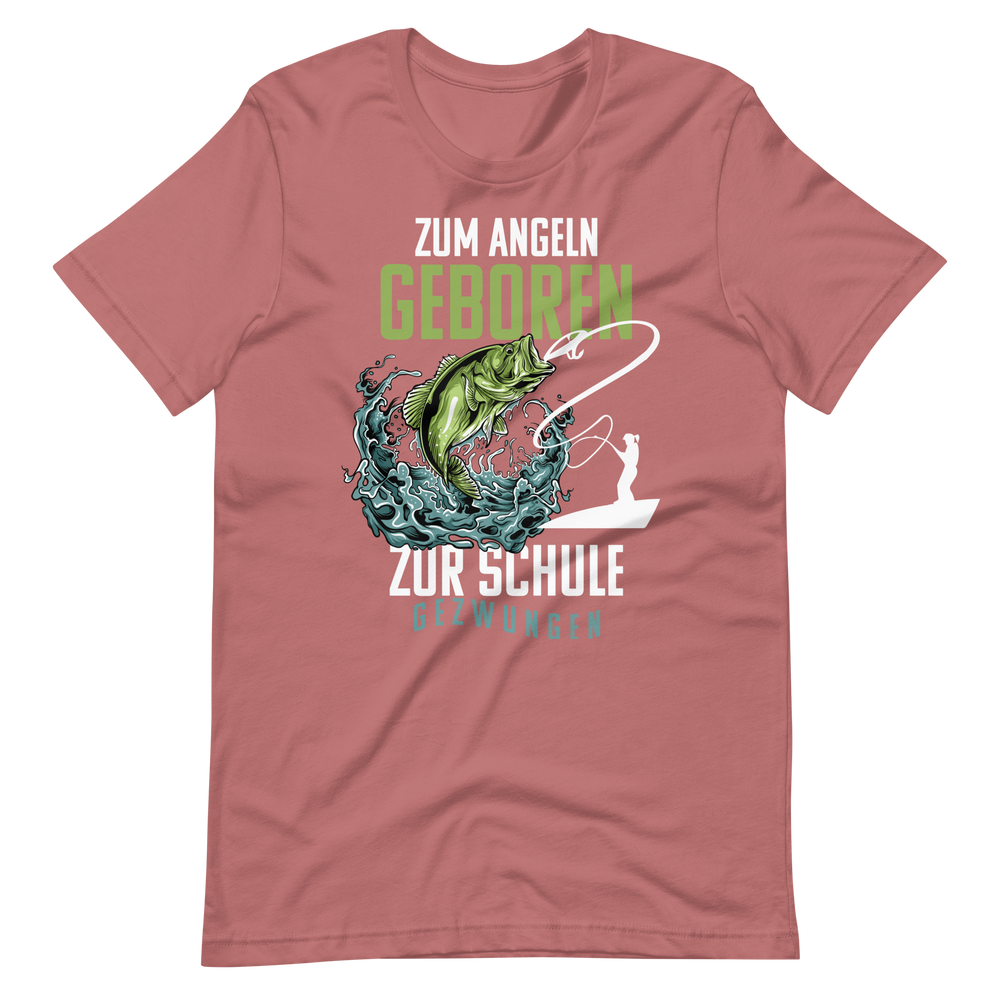 Kaufe jetzt mein T-Shirt "Angeln geboren, Schule gezwungen!"