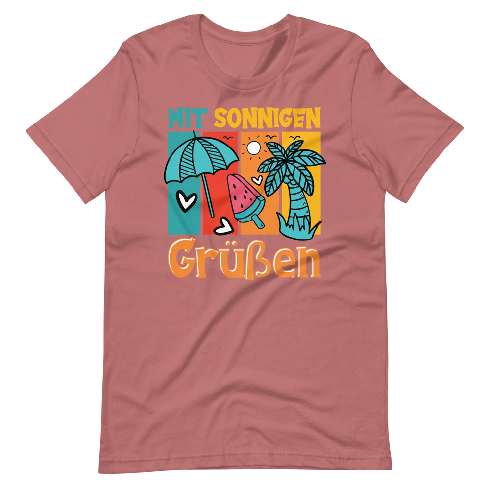 Sommer-T-Shirt "Sonnige Grüße!" | Positiver Style