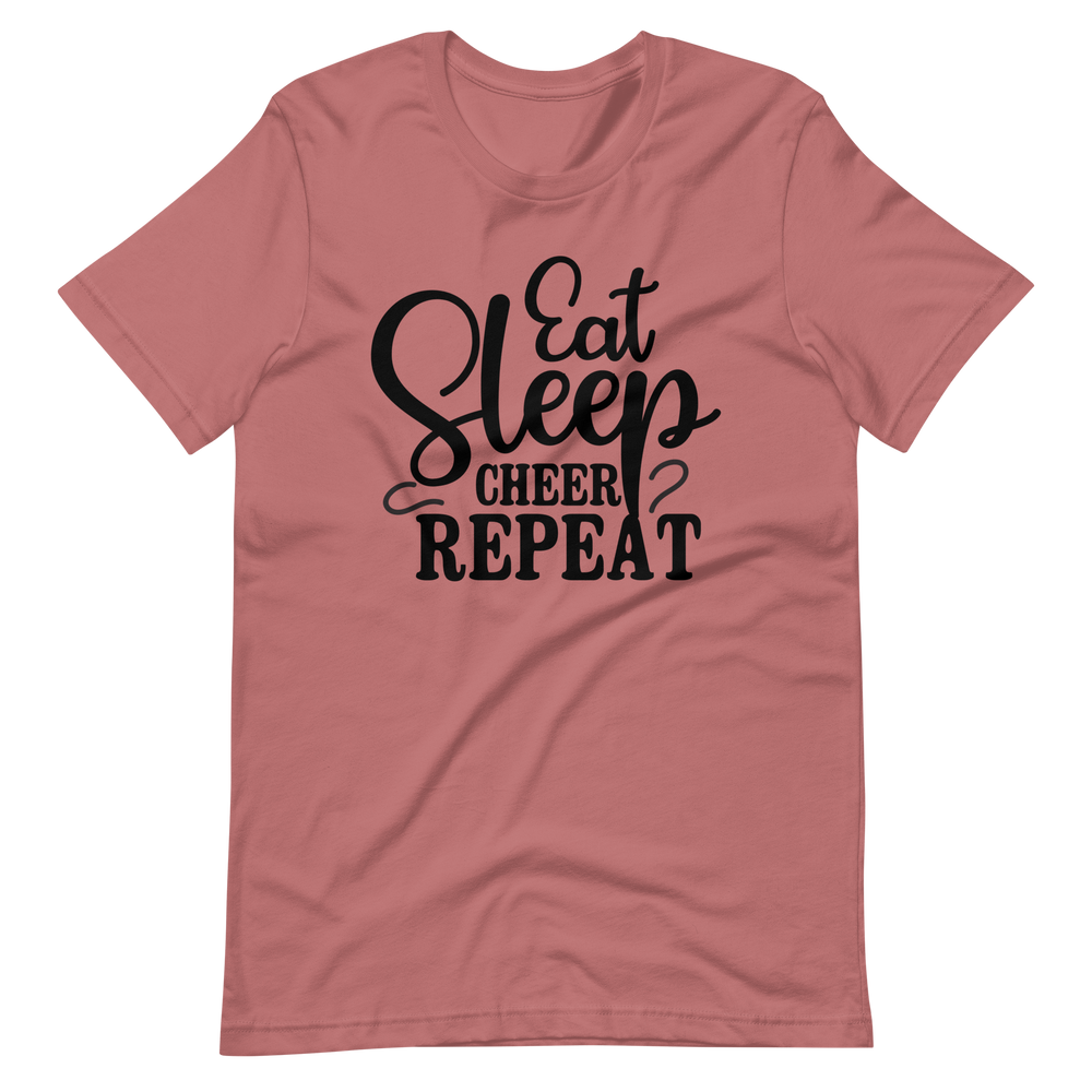 Eat, Sleep, Cheer, Repeat – Inspirierendes Cheerleader Shirt