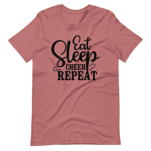 Eat, Sleep, Cheer, Repeat – Inspirierendes Cheerleader Shirt