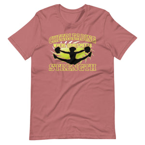 Cheerleading: Wo Geist auf Stärke trifft! Lustiges Design T-Shirt