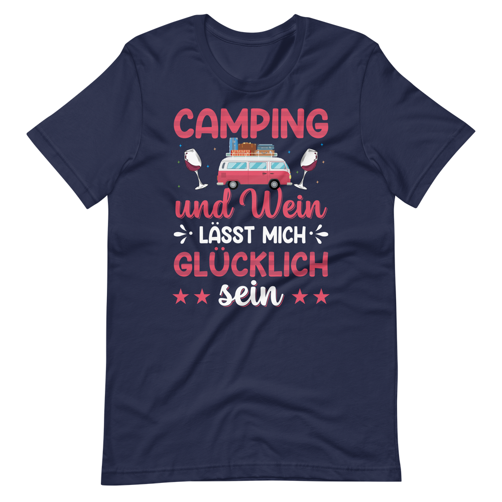 Camping und Wein T-Shirt | Lustiger Camping-Spruch